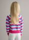 Girls' regular fit multicoloured striped pure cotton pullover_1