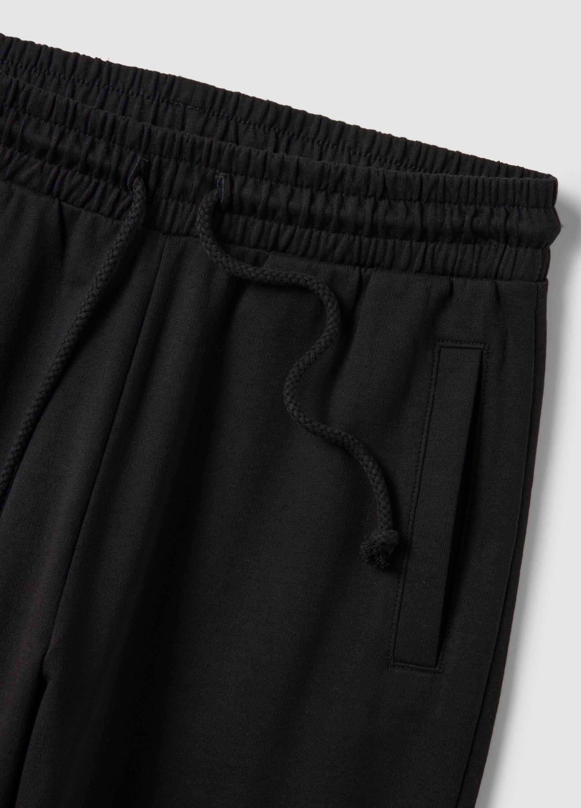 Black pure cotton joggers, regular fit