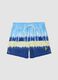Blue tie-dye swim shorts with drawstring_0