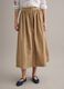 Beige long skirt in pure cotton_1