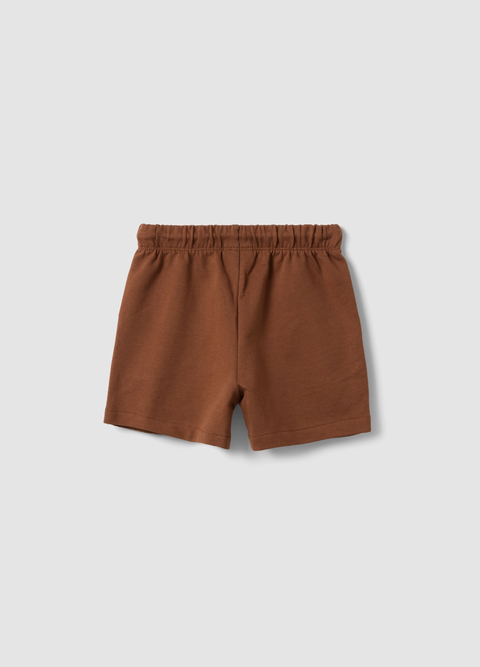 Brown shorts in pure cotton