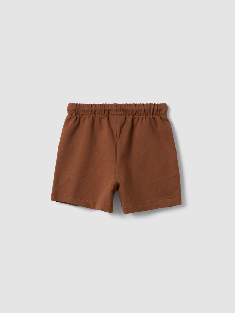 Shorts marroni in puro cotone_1