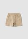 Beige organic cotton shorts with all-over print_1