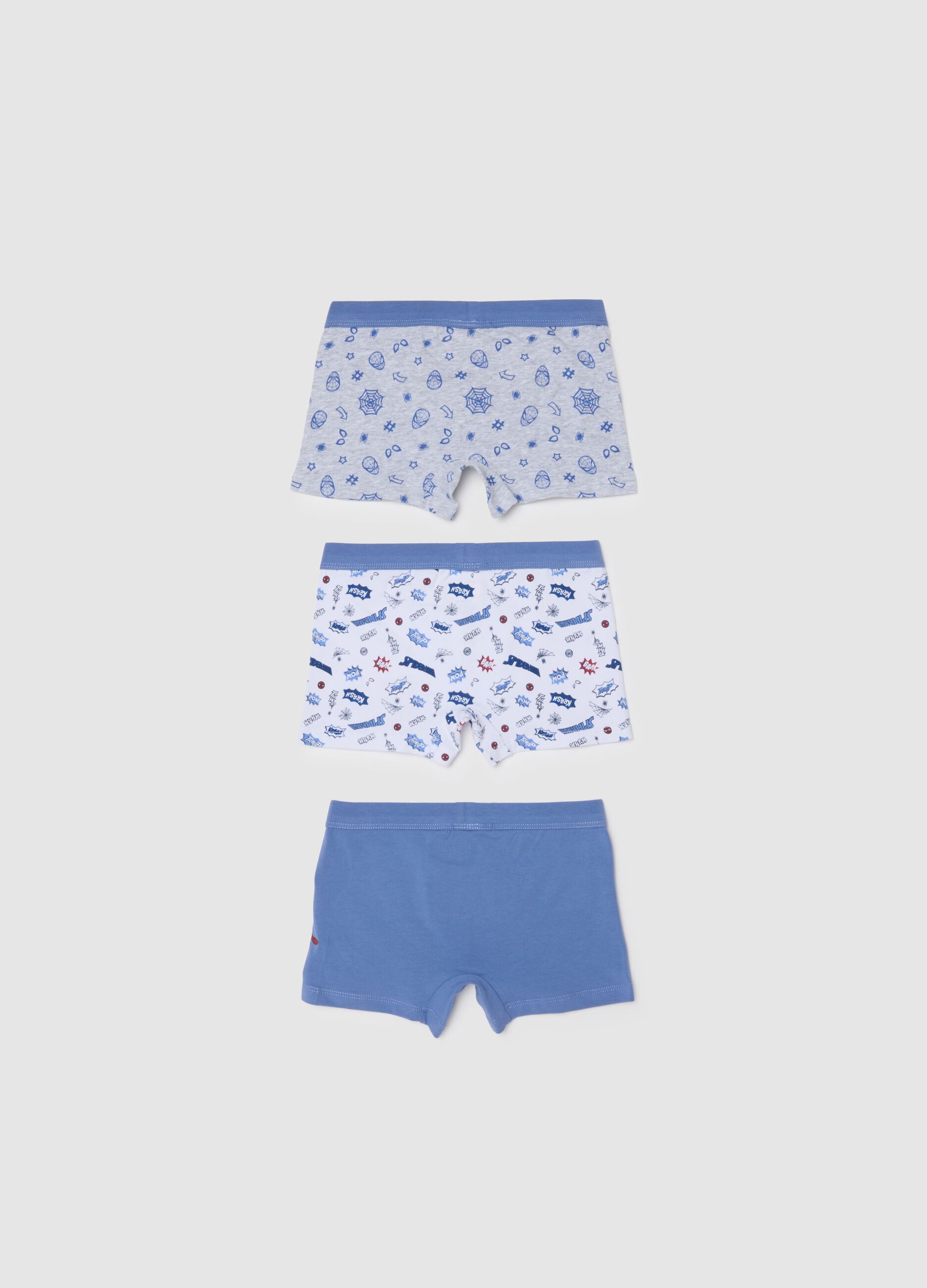 Children's multicolor cotton blend regular fit boxer tripack