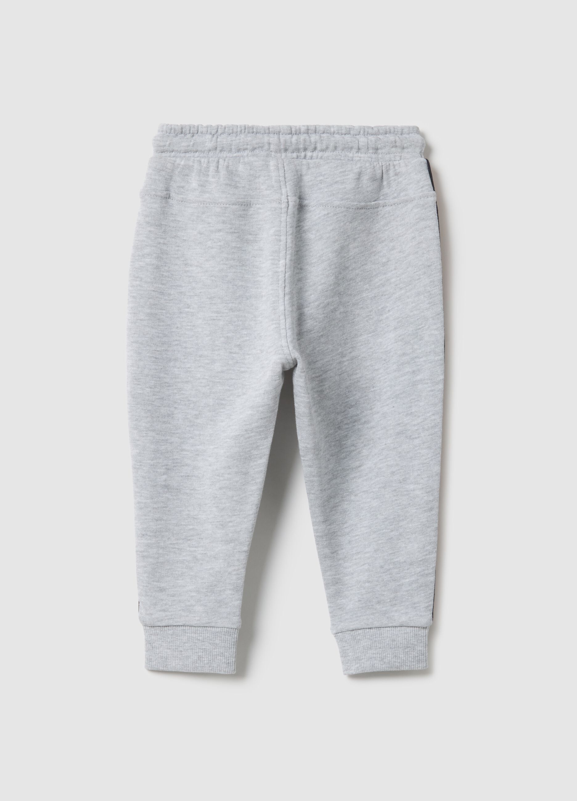 Grey pure cotton jogger trousers for baby regular fit