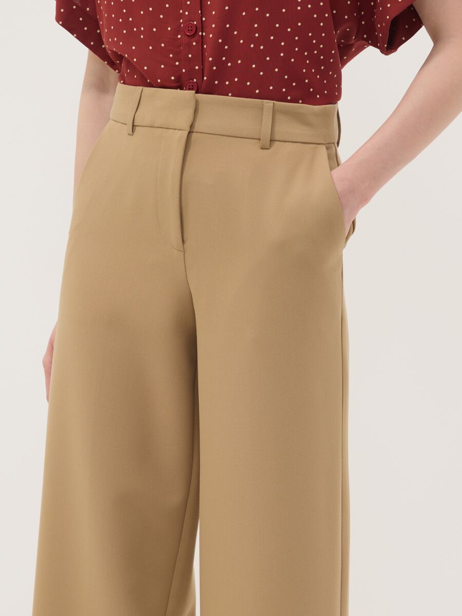 Beige straight-leg stretch viscose trousers_3