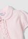 Girls' Pink Cotton Polo Shirt, Regular Fit with Frill Detail_2