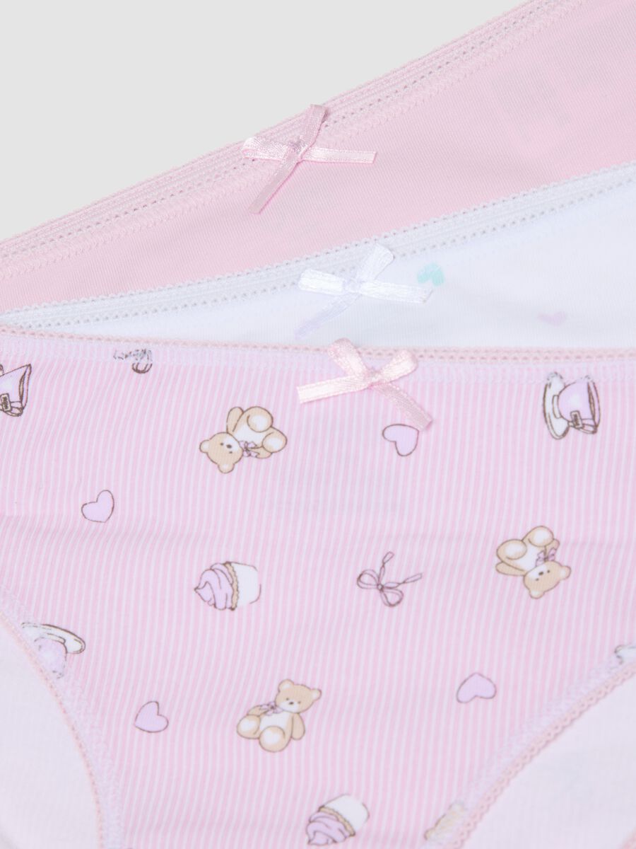 Pack of seven multicolour girls&rsquo; briefs in stretch organic cotton_2