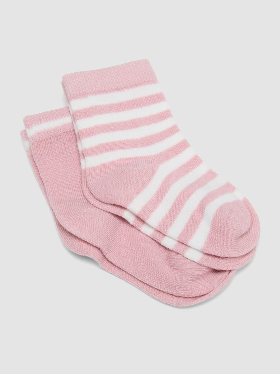 3-pack of pink striped stretch organic cotton socks_2