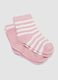 3-pack of pink striped stretch organic cotton socks_2