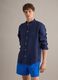 Blue swim shorts with elasticated waist and drawstring_0
