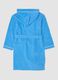 Blue organic cotton hooded bathrobe for boys_1