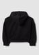 Black cotton-blend hoodie with logo for girls_1