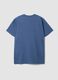 Blue pure cotton short-sleeve logo T-shirt_6