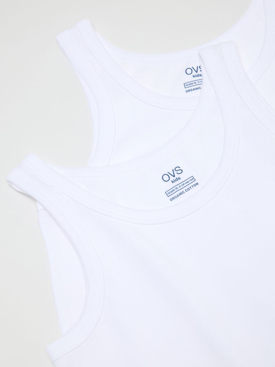 Twin pack boys' white vests in pure cotton regular fit_3