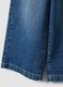 Blue wide-leg pure cotton jeans with patches for girls_3