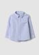 Camicia bianca a righe in puro cotone con taschino per bimbo_0