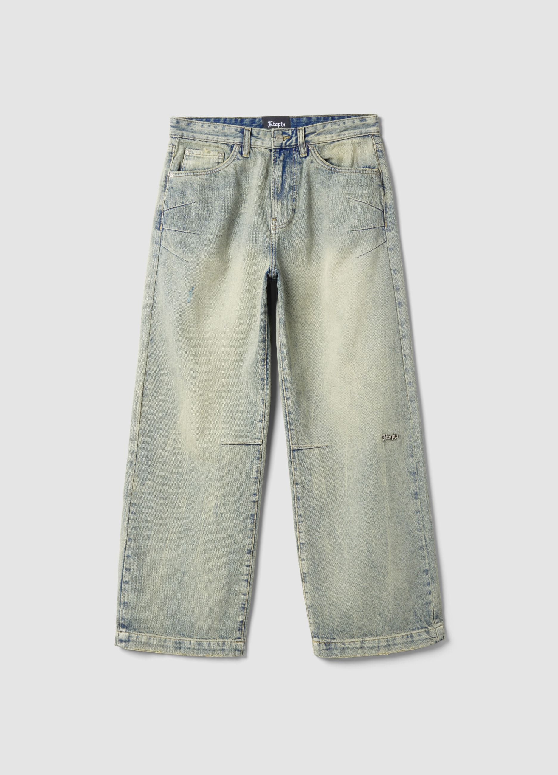 Vintage Light Blue Wide-Leg Denim