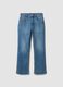 Light blue cropped slim-fit stretch denim jeans in cotton and viscose_4