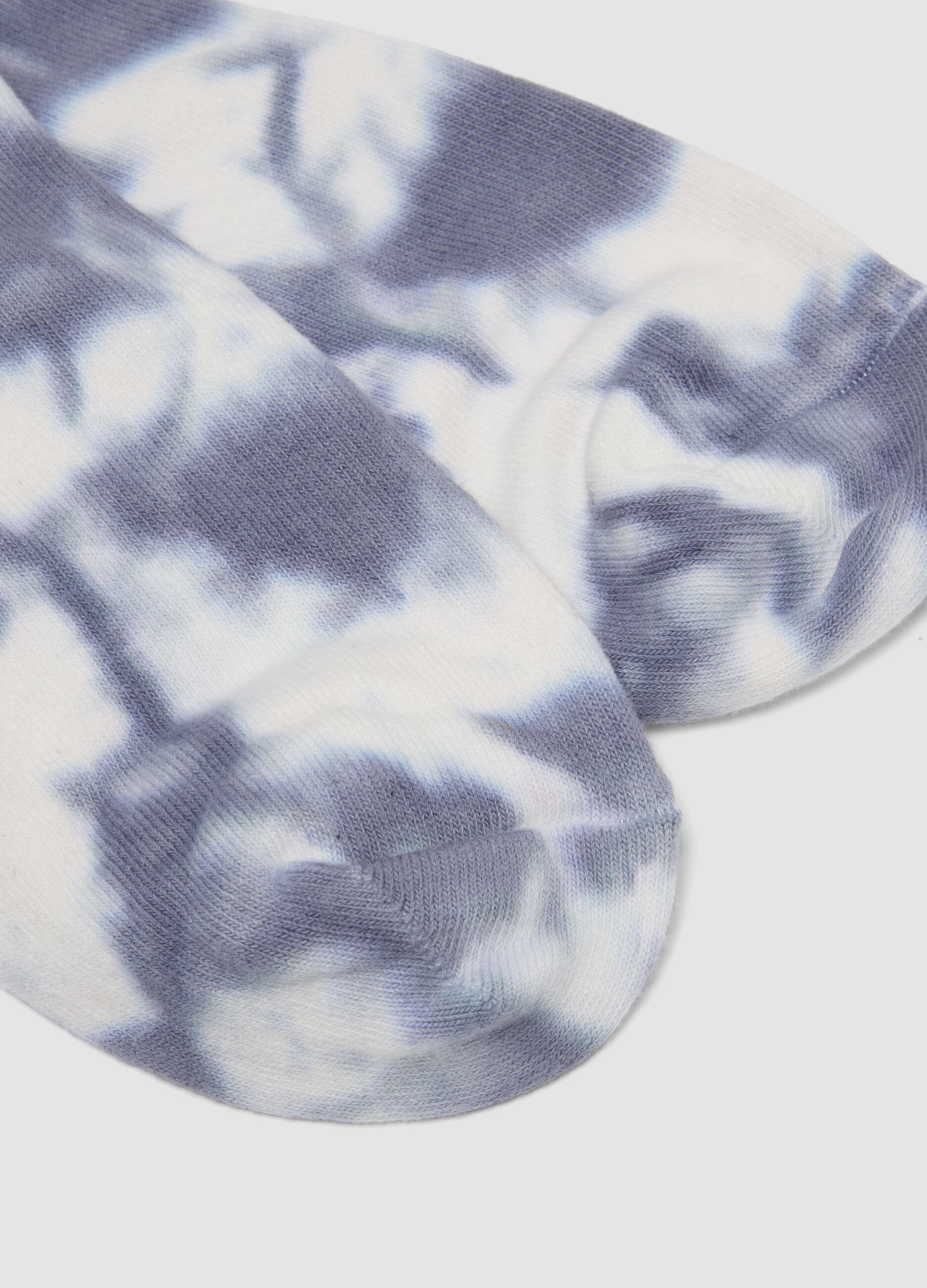 Multicolour tie-dye effect stretchy cotton sports socks