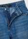 Wide leg blue jeans in pure cotton_5