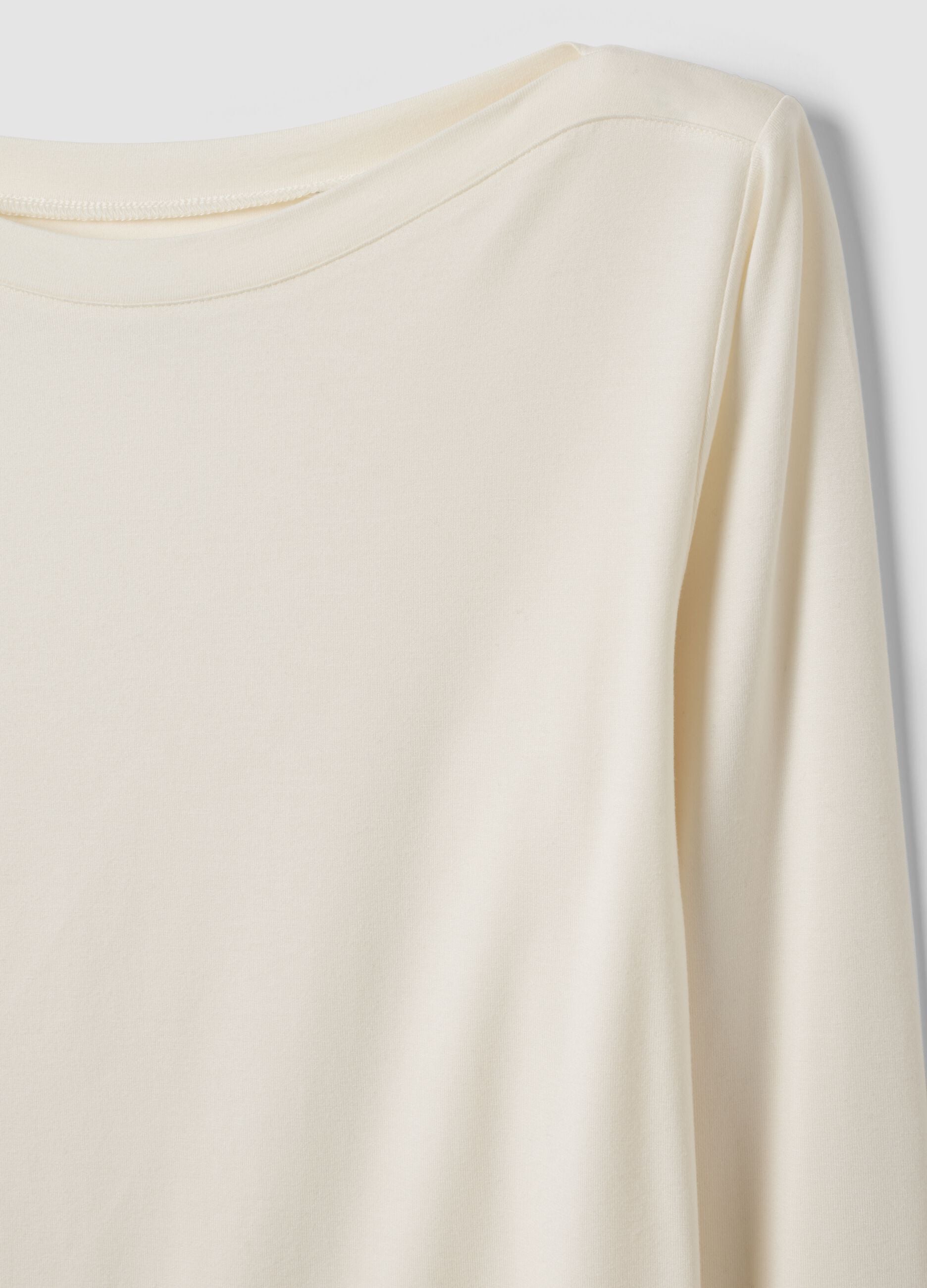 White stretch viscose slim-fit T-shirt
