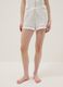 White stretchy viscose blend pyjama shorts regular fit_1