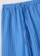 Blue pure cotton striped beach cover-up trousers_5