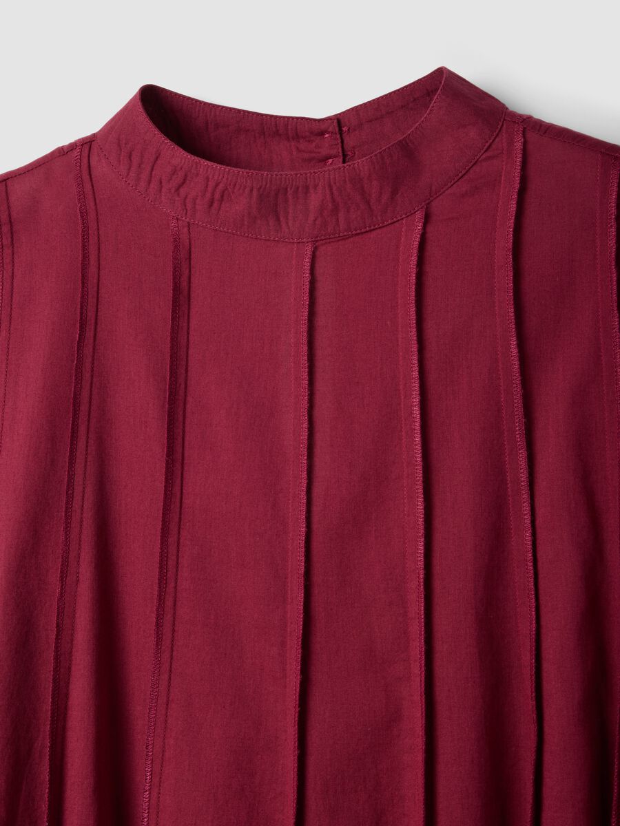 Red pure cotton midi dress_5