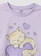 Purple pure organic cotton heart-print pyjamas for girls_2
