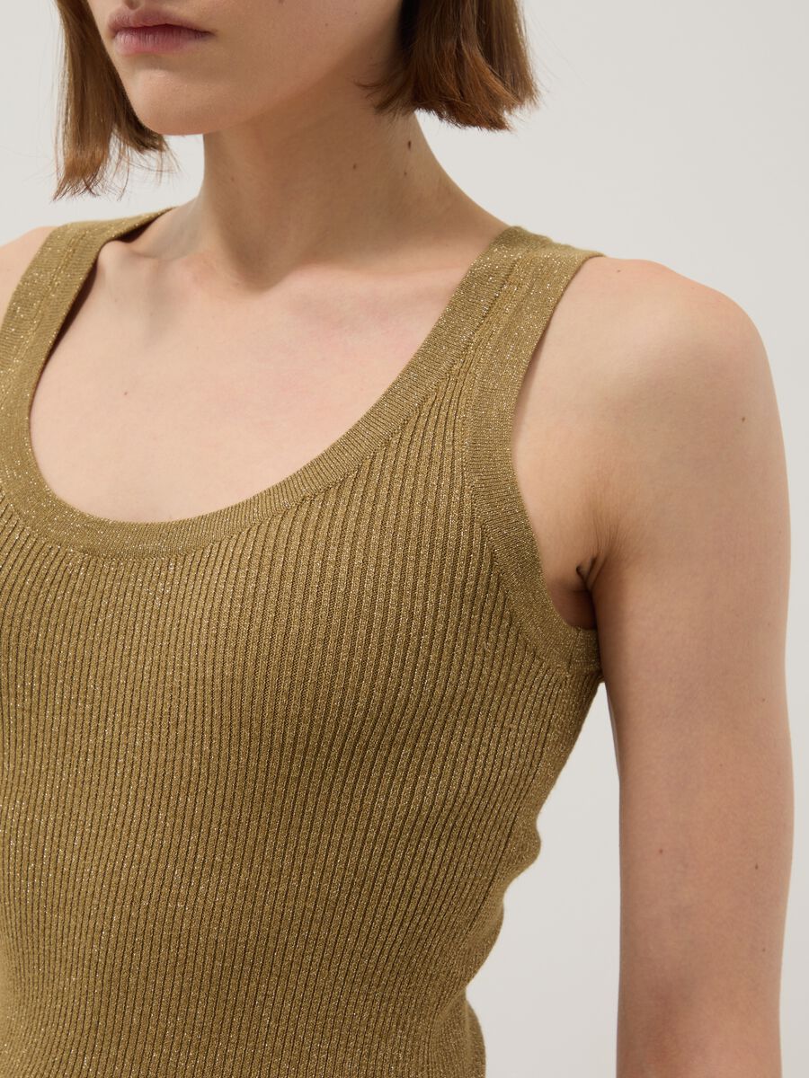 Tank top fitted in misto viscosa marrone_3