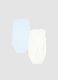 Sleeveless multicoloured pure cotton baby bodysuits twin pack_1