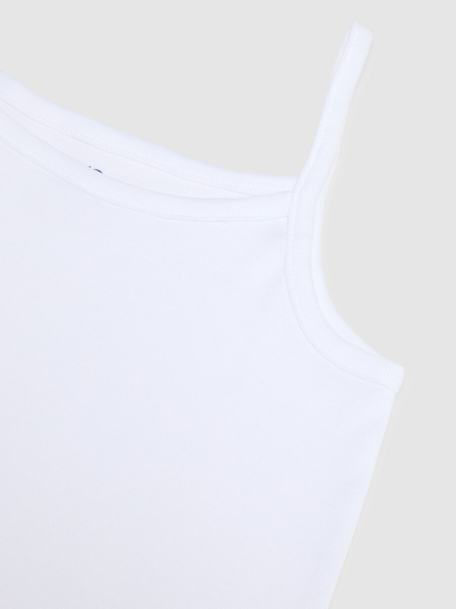 Bipack white girl's vest in pure cotton regular fit_3