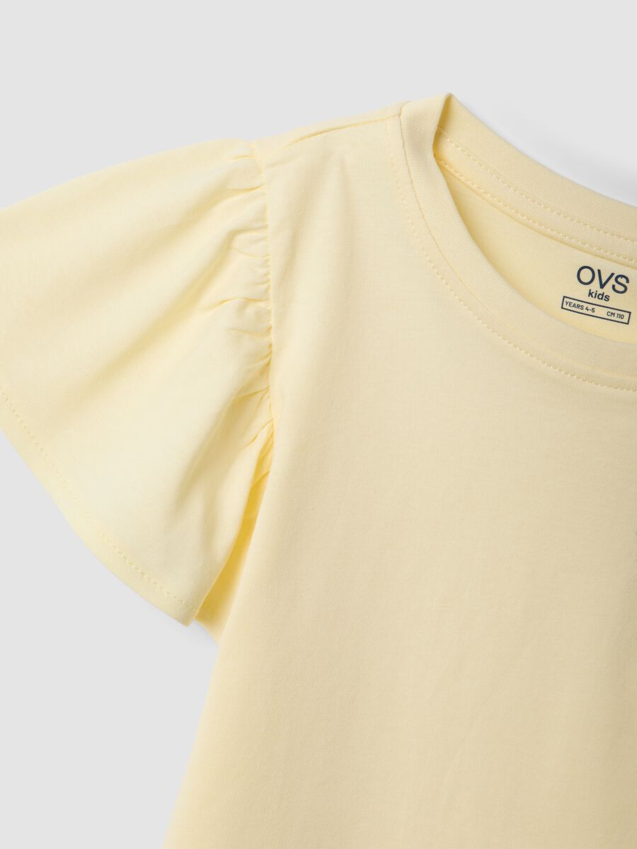 Girls&rsquo; yellow pure cotton regular-fit T-shirt with star_3
