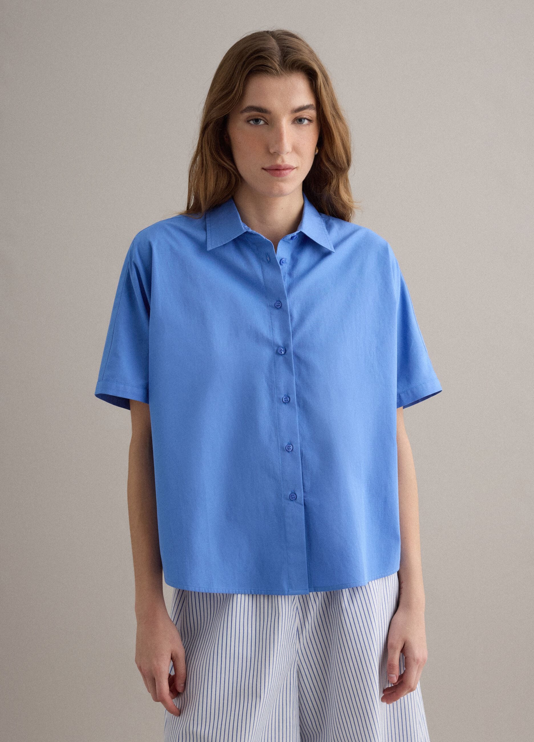 Azure pure cotton oversized fit shirt