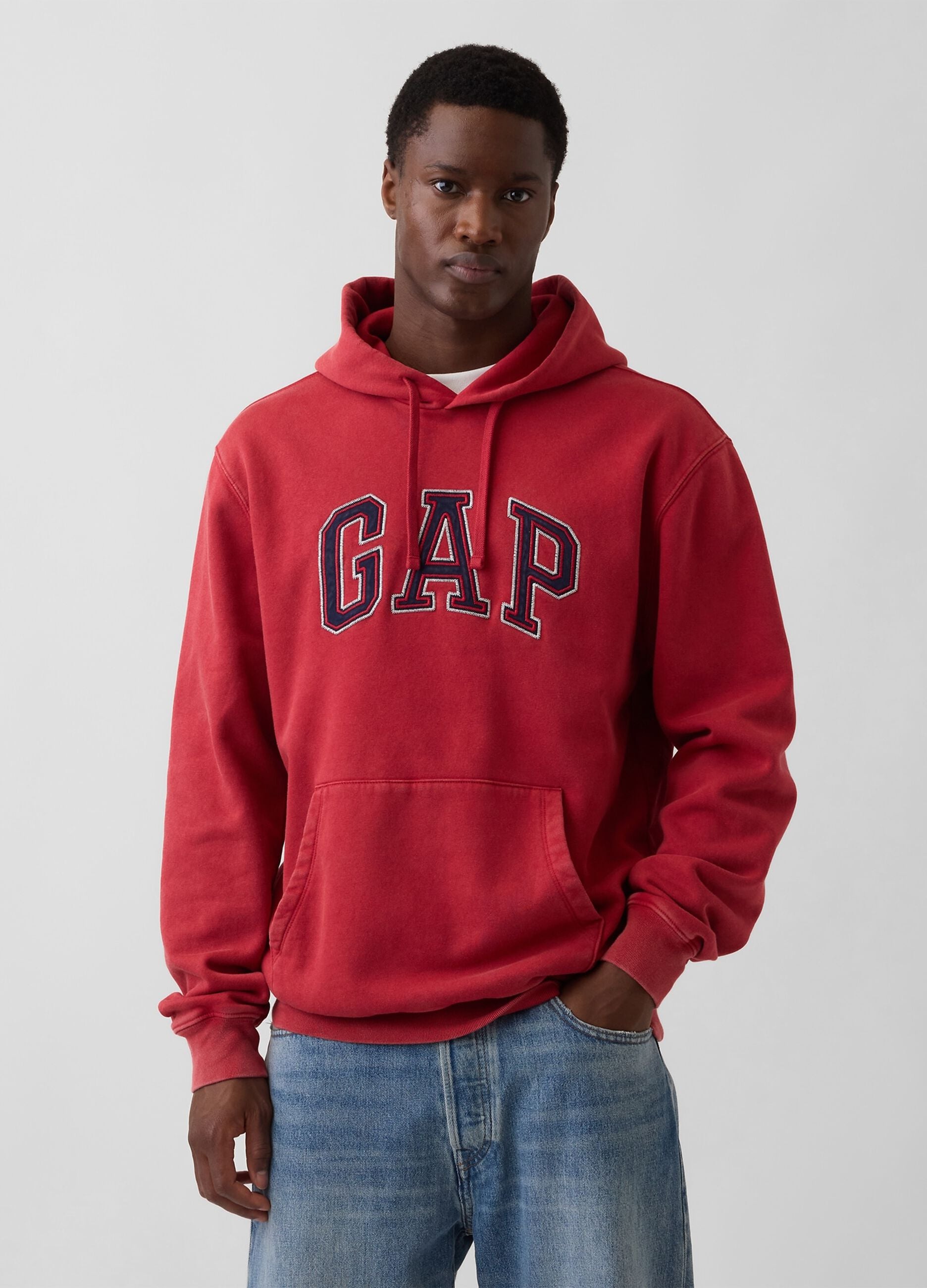 Cotton Blend Hooded Logo Sweatshirt