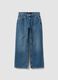 Blue denim pure cotton straight-fit jeans_4
