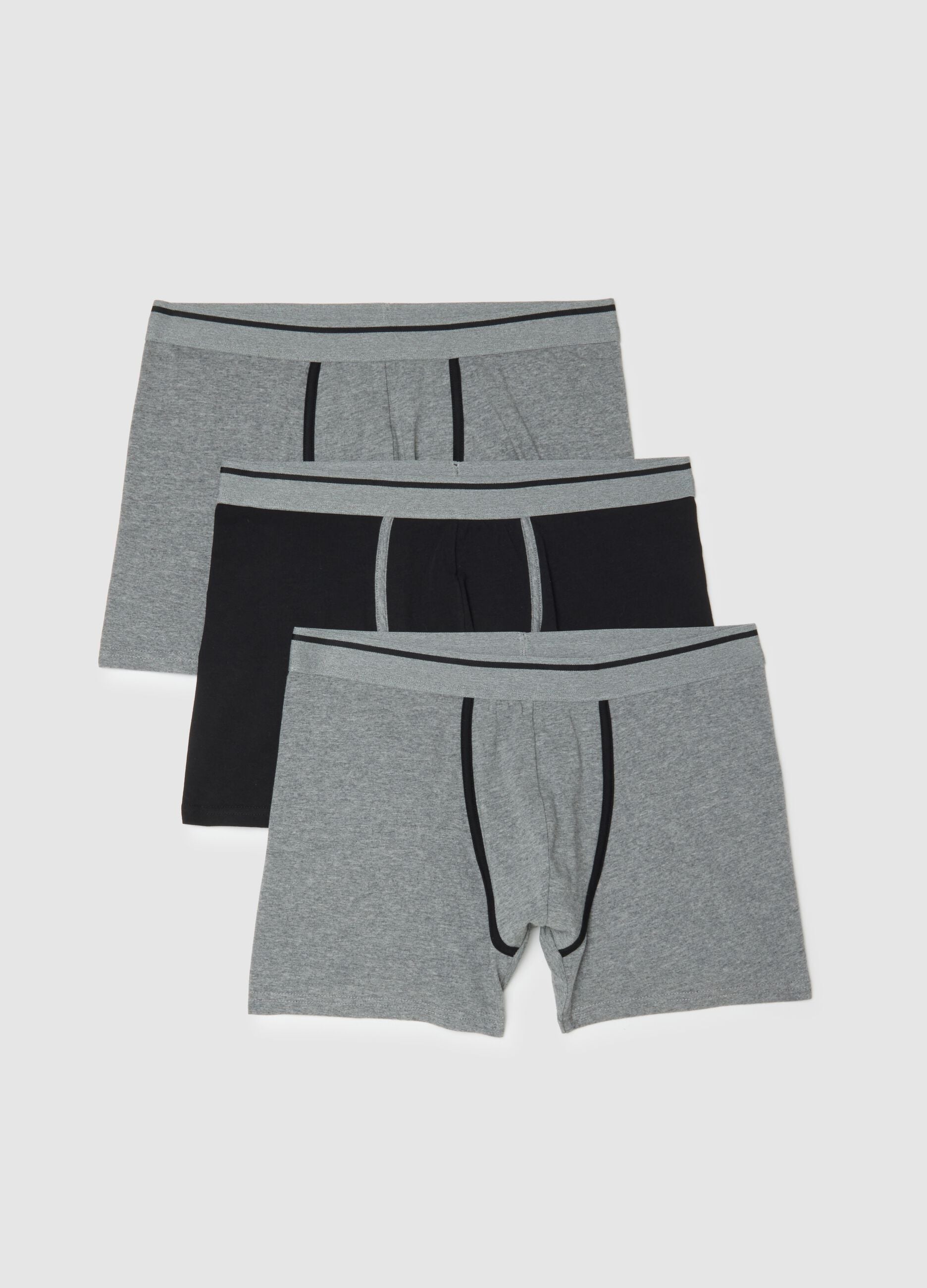 Multicolour regular-fit stretch organic cotton midi boxer 3-pack