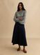 Grey cotton blend jumper with mesh pattern_1