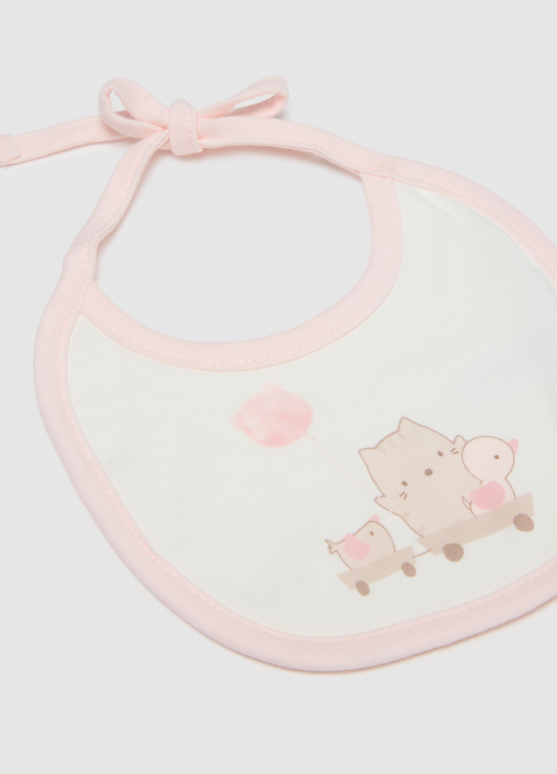 Twin-Pack White Pure Cotton Bibs for Infants