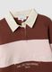 Brown striped cotton-blend sweatshirt with collar, relaxed fit_5