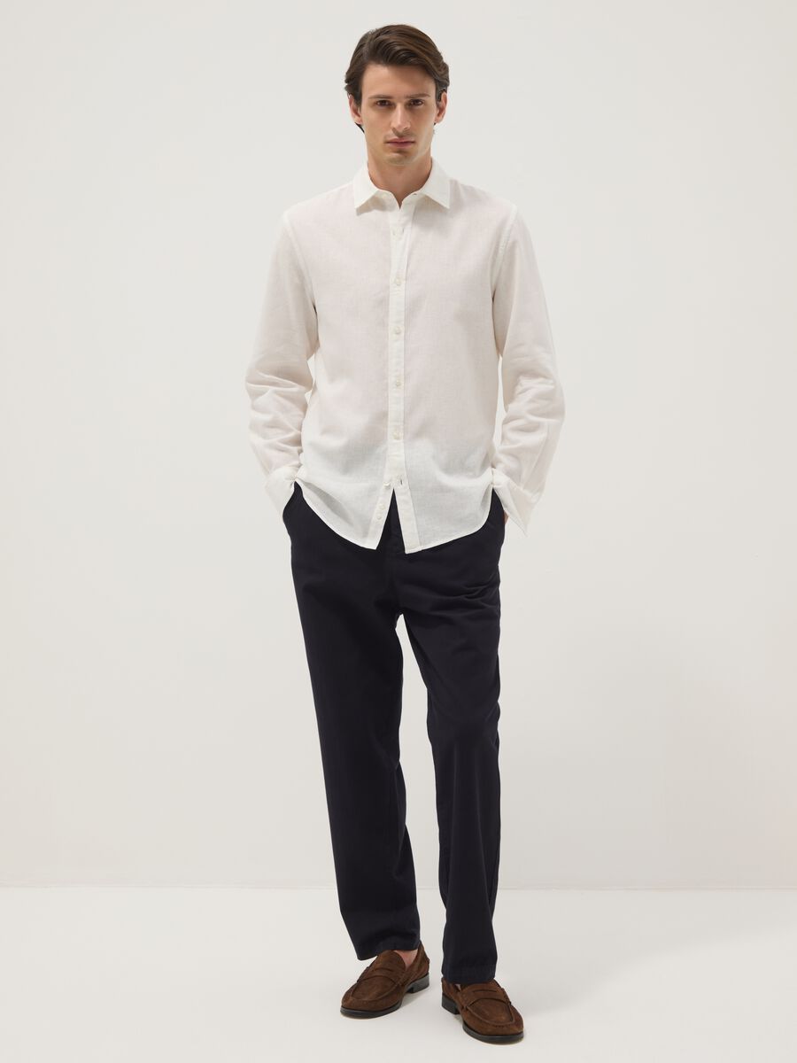 Pantaloni chino neri in puro cotone carrot fit_0
