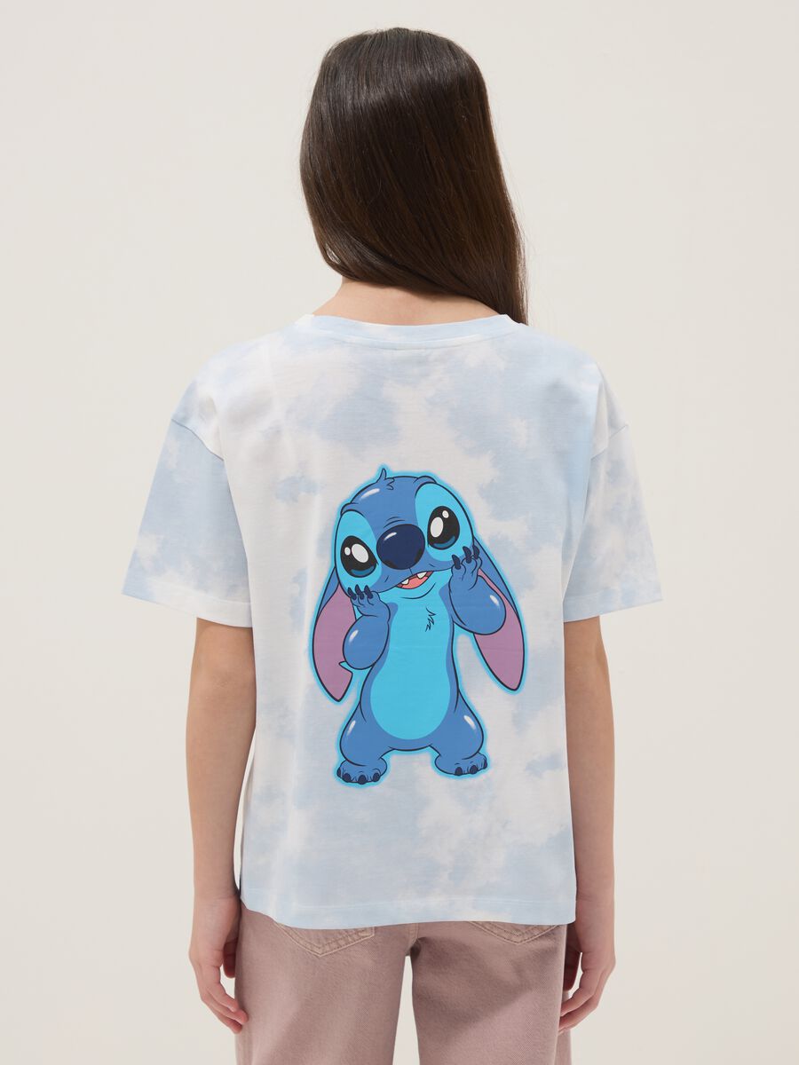 Multicolour pure cotton oversized girl's T-shirt with Stitch_1