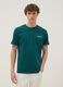 Green pure cotton T-shirt with slogan and back print, regular fit_0
