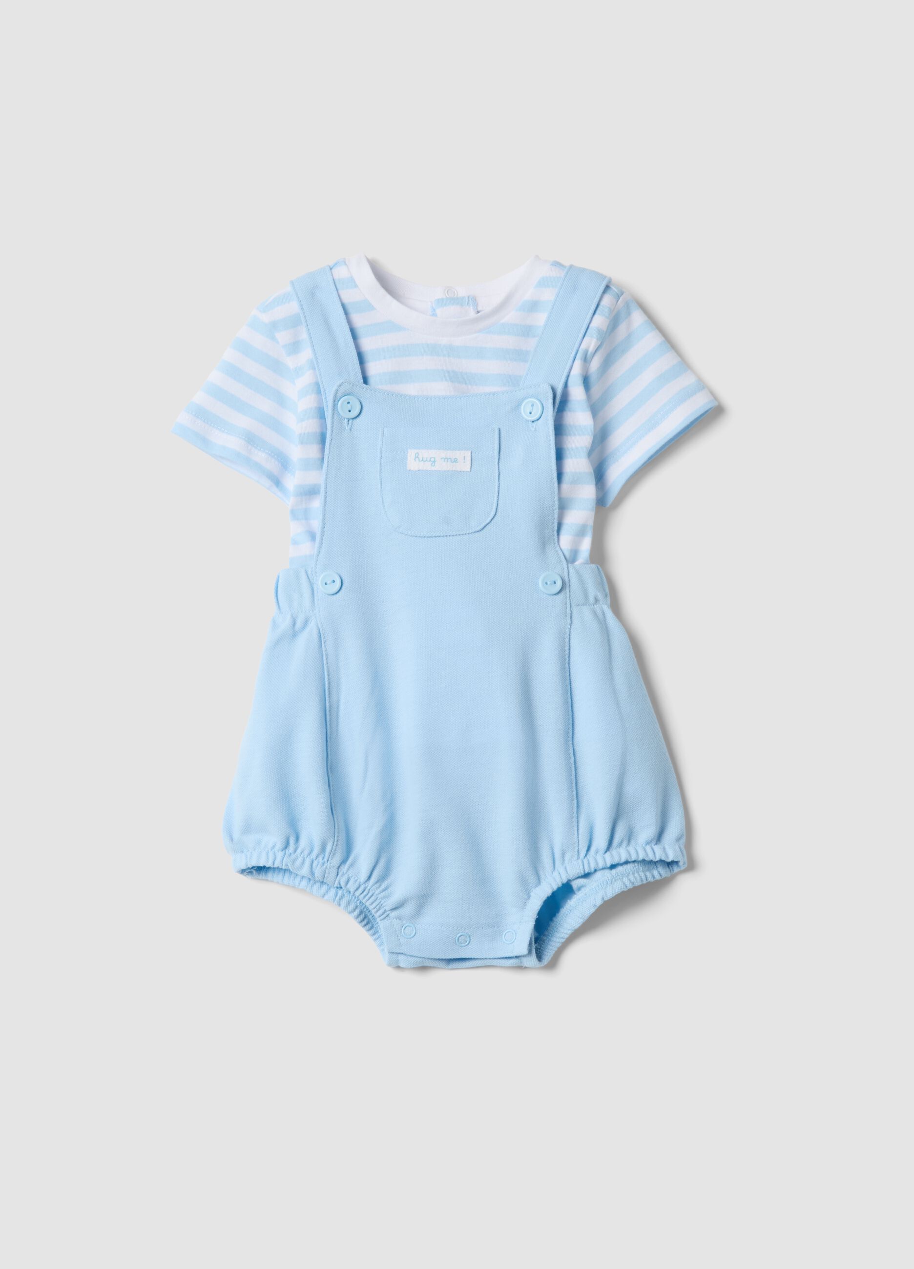 White and Blue Pure Cotton Set for Babies