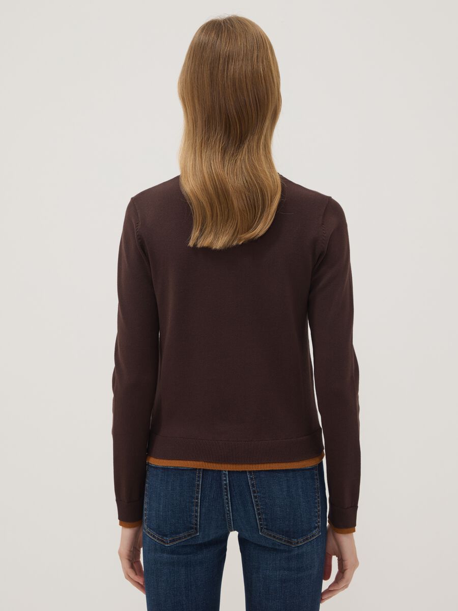 Brown long-sleeved viscose-blend jumper_3