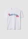 White pure cotton T-shirt, regular fit with lettering_4