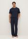 Blue viscose blend pyjama trousers regular fit_0