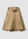 Beige cotton-blend parka with hood, regular fit_0