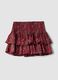 Red pure cotton mini skirt with ruffles and pattern_4